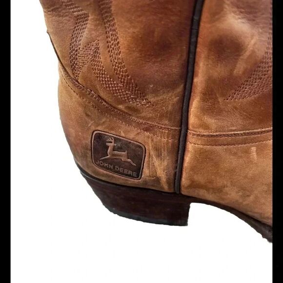 John Deere 50995 Brown Black Leather Western Cowboy Boots Men Size‎ 9M main image 8